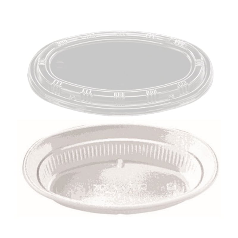 カレー容器 AP-214 白本体・透明蓋セット (50枚入)