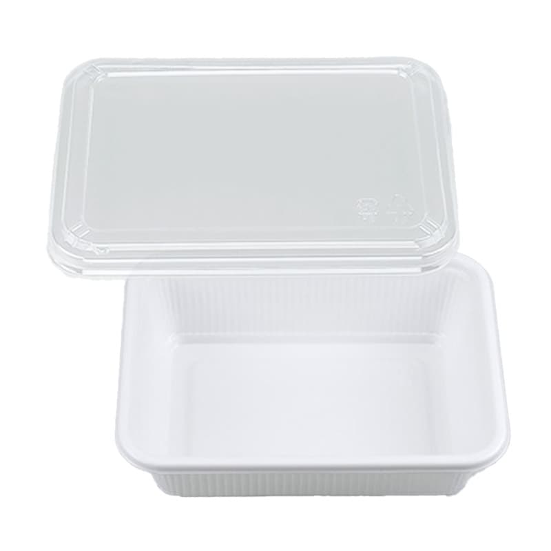 弁当容器 BF-73 本体ホワイト・篏合蓋セット (1200枚入)