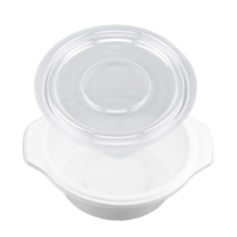 鍋型容器 BF-384 本体ホワイト・平篏合蓋セット (50枚入)