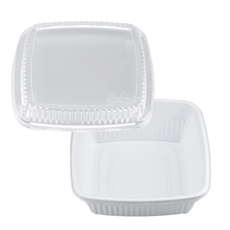 弁当容器 BF-210 本体ホワイト・篏合蓋セット (50枚入)