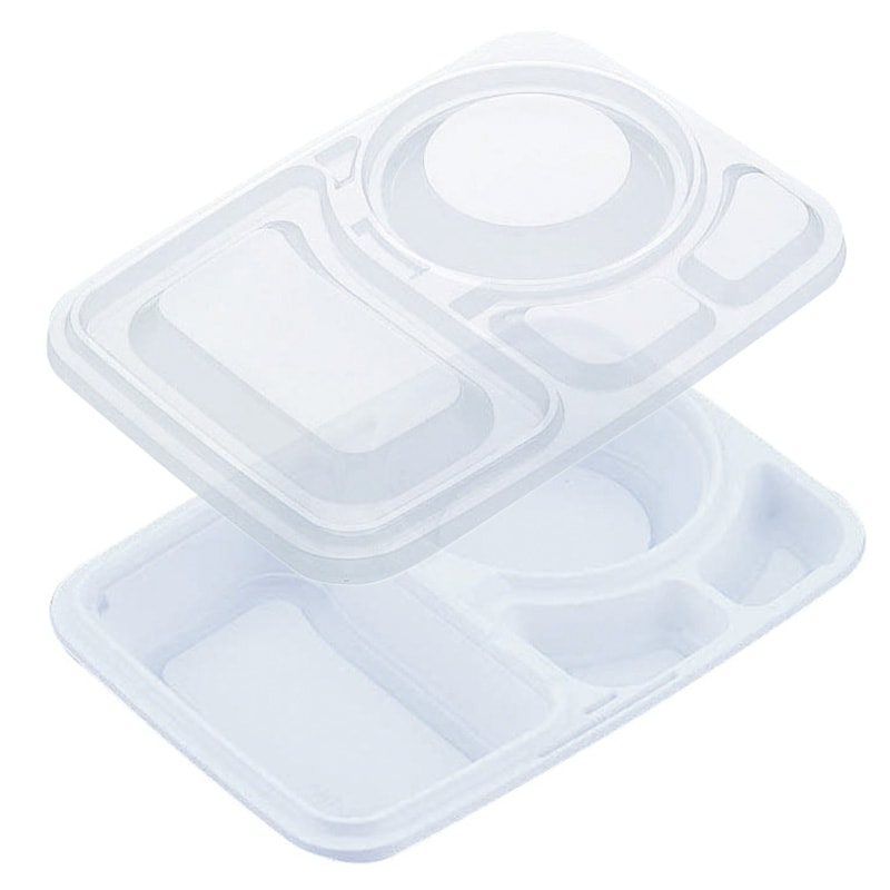 カレー容器 KBT-20 本体白・透明蓋セット (50枚入)