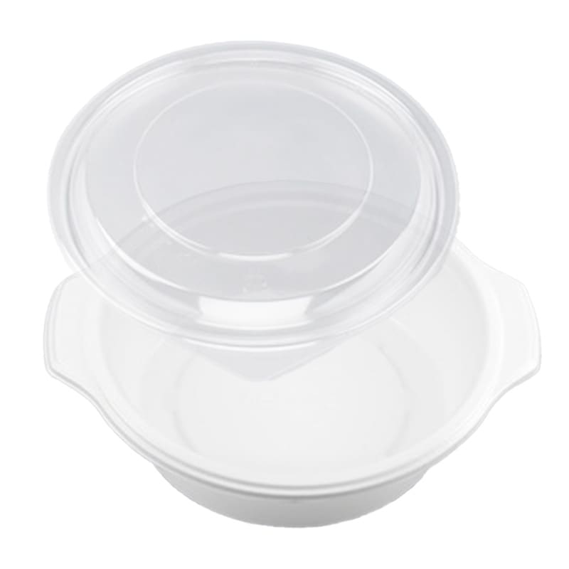 鍋型容器 BF-384 本体ホワイト・平篏合蓋セット (50枚入