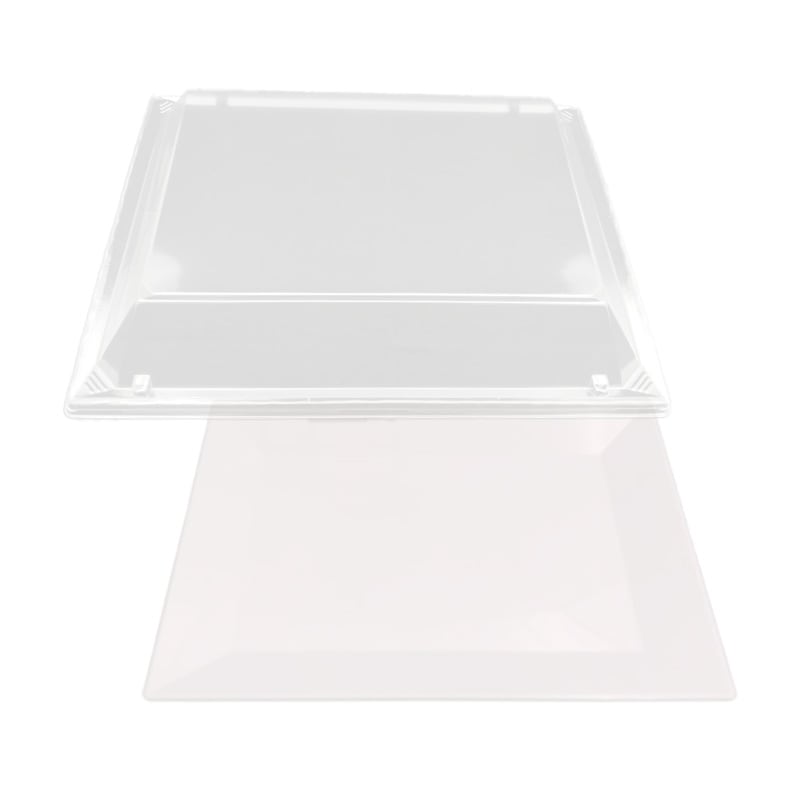 ニシキ 角皿(中) 白磁 本体・蓋セット (10枚入)