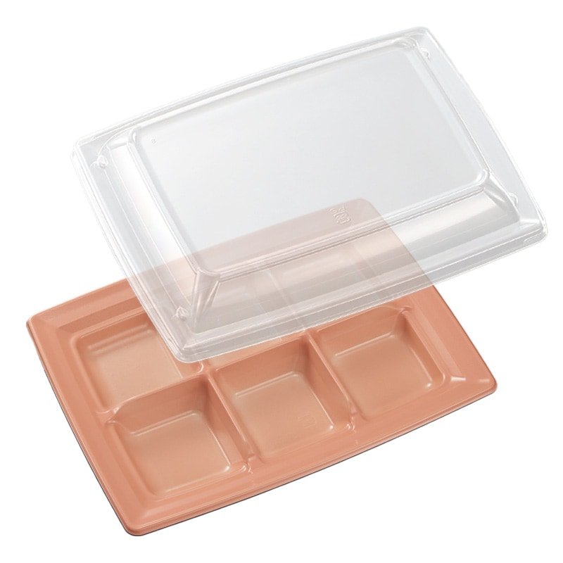 惣菜容器 CT沙楽 KS24-18A NP-BK本体・防曇蓋セット（50枚入）