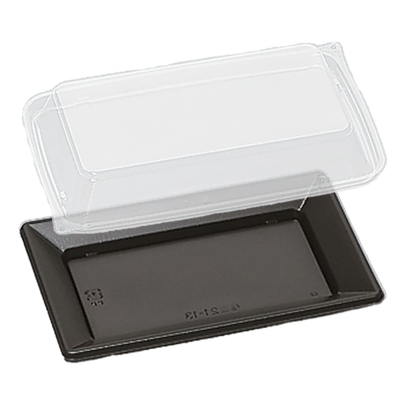 惣菜容器 福皿21-13H 黒本体・蓋セット (50枚入)