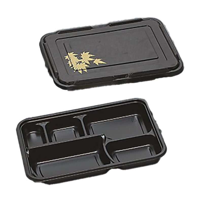 弁当容器 KP-15 もみじ柄本体・かぶせ蓋付き (300枚入)