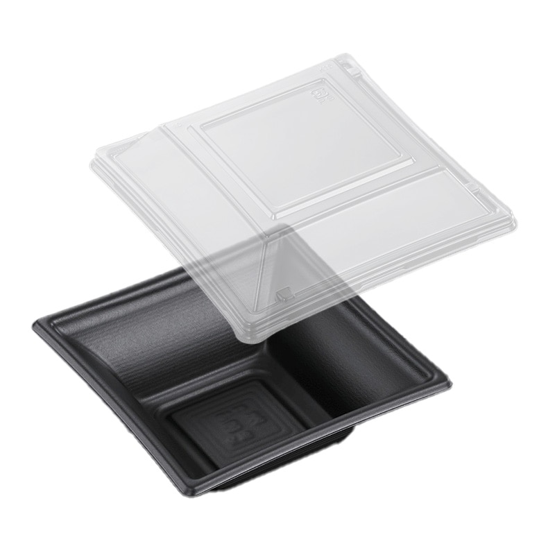 弁当容器 TR-65-3H 黒本体・高蓋セット (50枚入) | 弁当・惣菜 | 伊藤