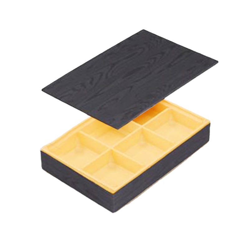 ✨極安✨弁当容器　ワン折重&黒焼杉共蓋90X60J25枚入り×8セット 高級弁当容器 ワン折重90×60 黒焼杉縁・J-6金底・共蓋セット (200枚入