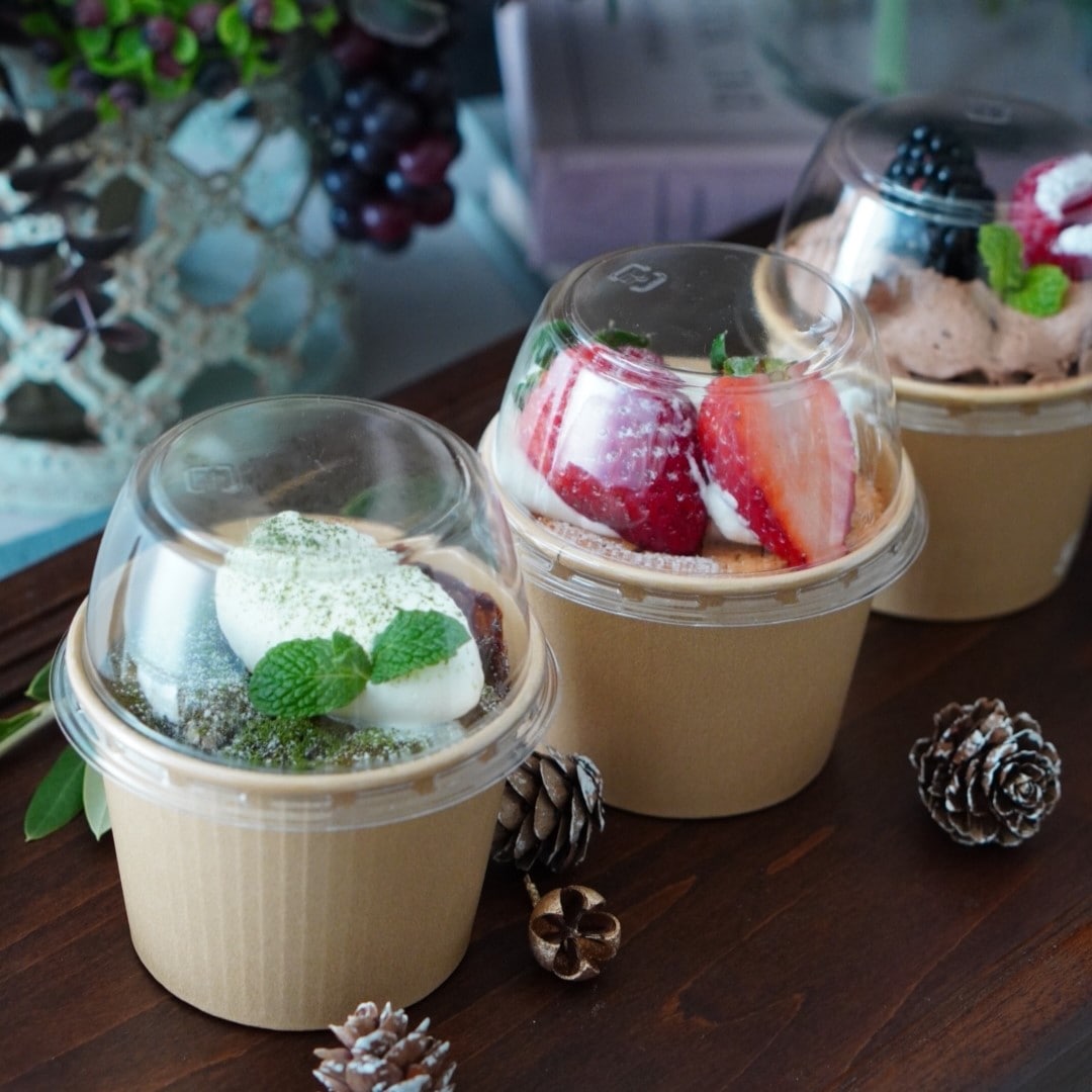 ベーキングカップ ND-55FCL (53H) 片面PET クラフト柄 （100枚/2000枚