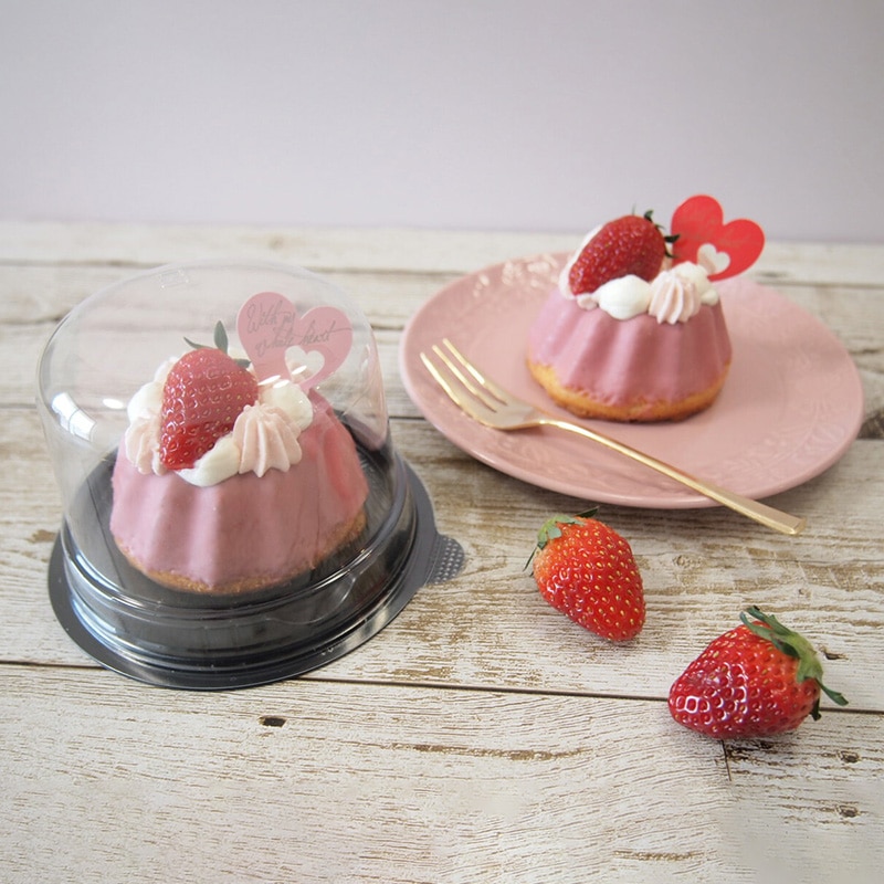 3号ケーキ容器 IK116φ-75H黒 本体・蓋セット（50枚入） | フタ付き