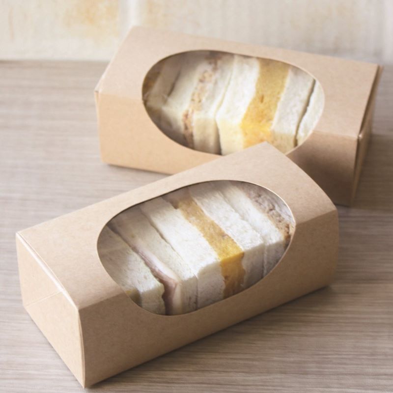 サンドイッチ容器 IKナチュラルBOX130（窓付）（10枚入） | ベーカリー