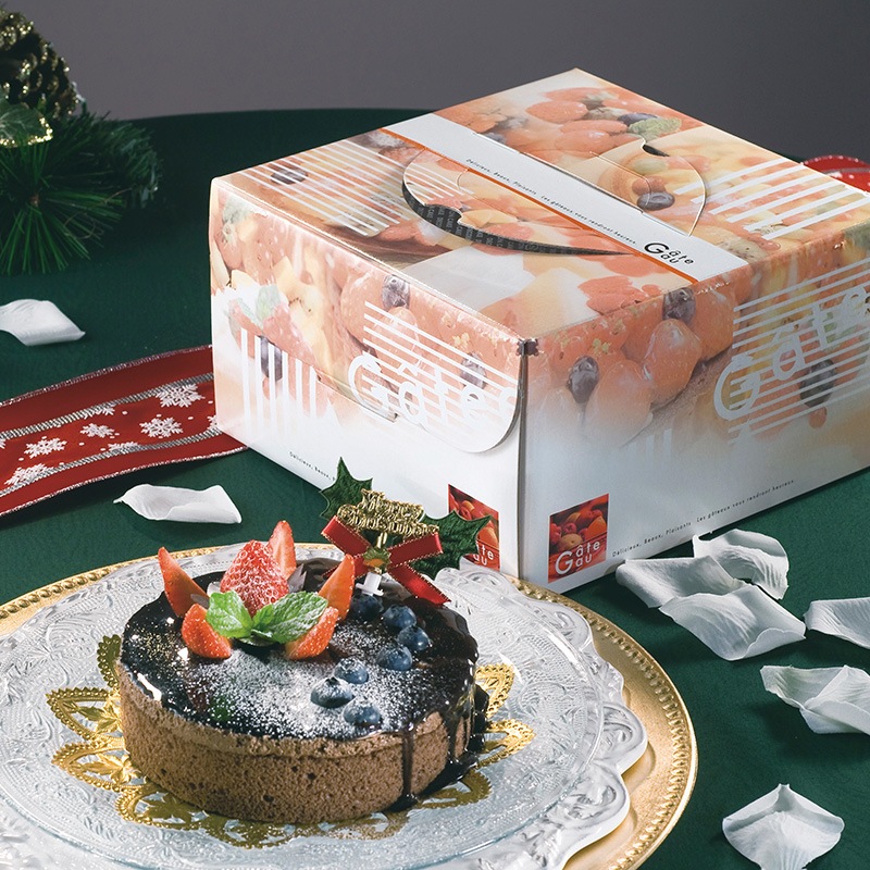 5号ケーキ箱 ドルチェ 130H （100枚入） | デコレーションケーキ箱