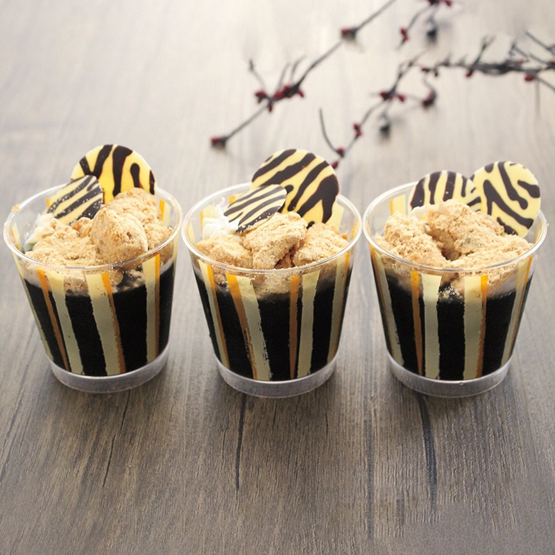 デザートカップ IK74-180 トワール PS ラインカラー オレンジ (25個入)