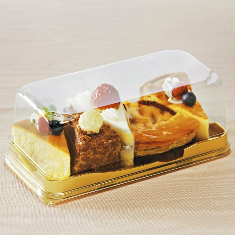 IKガトーBOX 本体金・80Hプレート蓋（50枚入） | フタ付き容器 | 伊藤