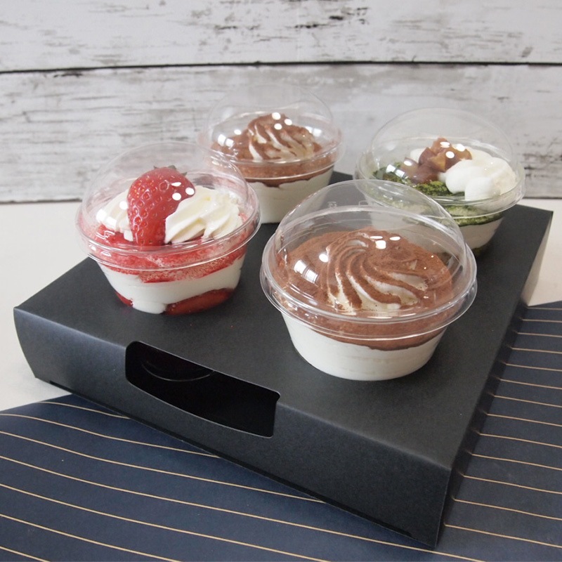 カップ4個用 中枠 黒 (50枚入) | デザートギフト | 伊藤景マーケット