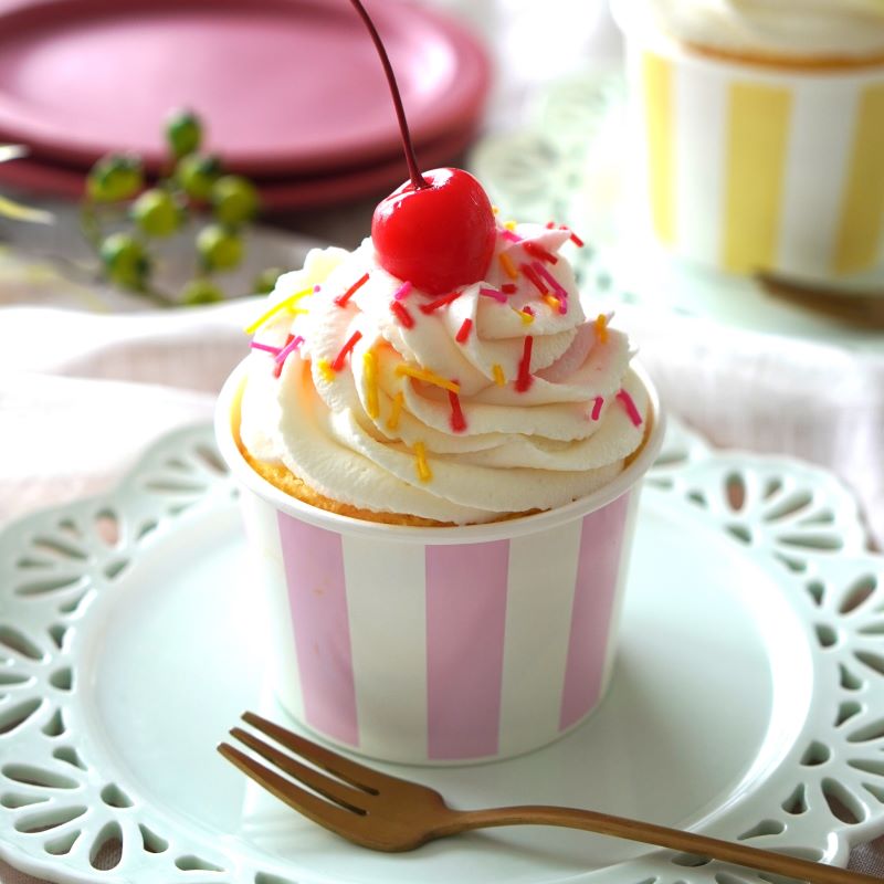 PI-120T IK ストライプピンク（50個入） | カップケース | 伊藤景