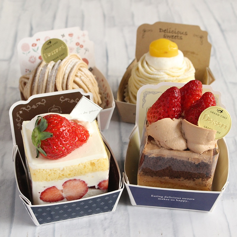 背付ケーキトレー メゾンパピエ 60角×30H(70H)シェフベア(20枚/100枚入)