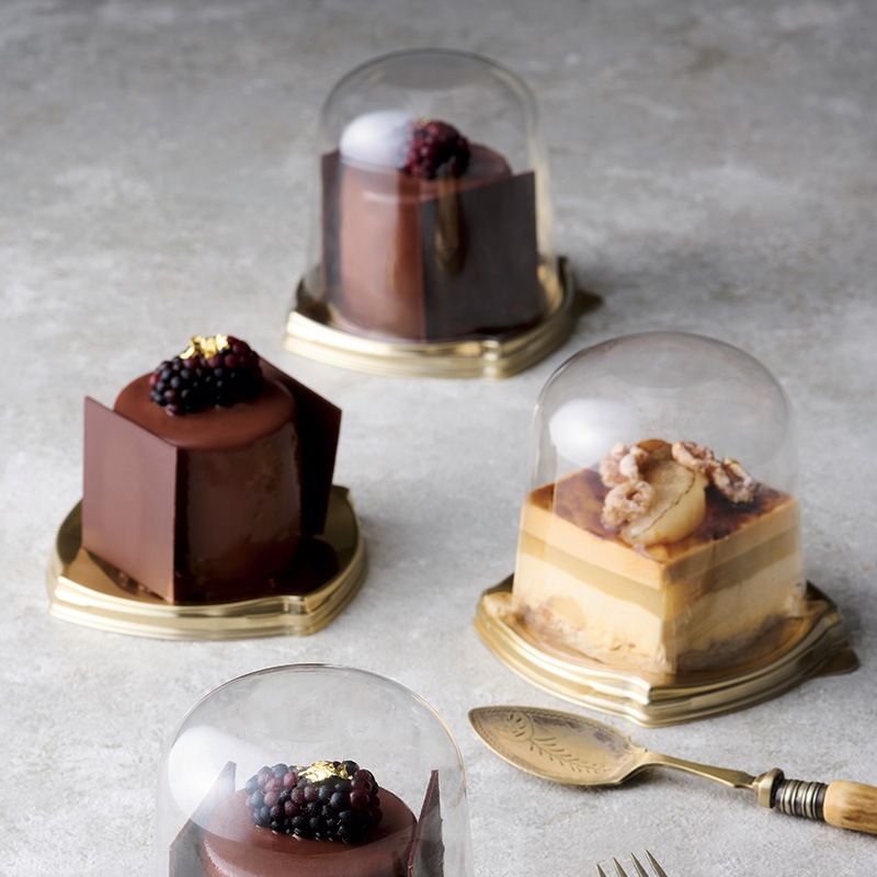 ケーキトレー IK92-SLゴールド 本体・86.5Hドーム高蓋セット(50枚/1500枚入)