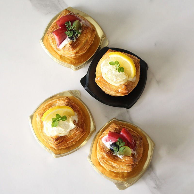 ケーキトレー IK92-SL黒 本体・ドーム蓋セット（50枚入）