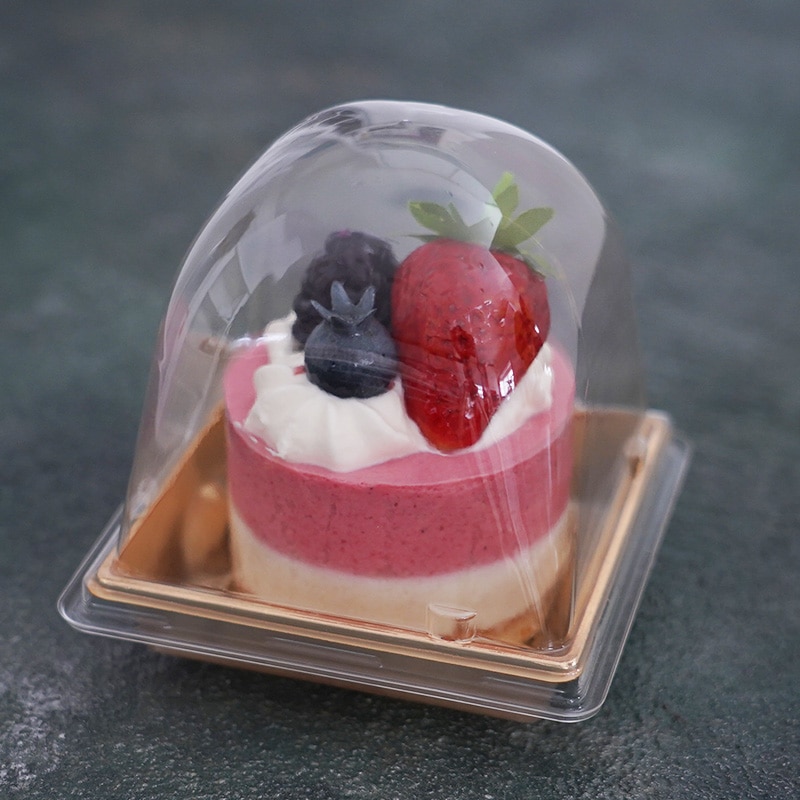 デザート容器 IK84K 底 ゴールド 本体・ドーム蓋セット （50枚入