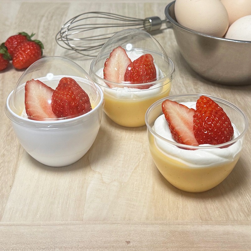 たまご型プリンカップ IK71-135アールPP 黄色 （20個入