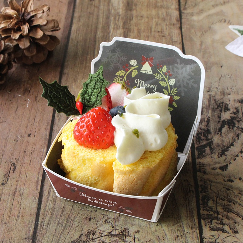 背付ケーキトレー メゾンパピエ 60角×30H(70H)リースグリーン(20枚/100枚入)
