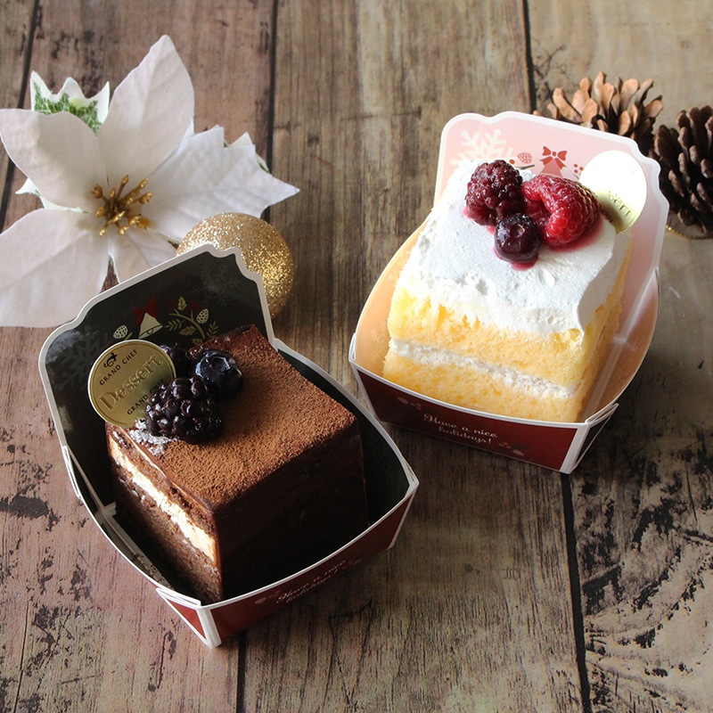 背付ケーキトレー メゾンパピエ 60角×30H(70H)リースグリーン(20枚/100枚入)