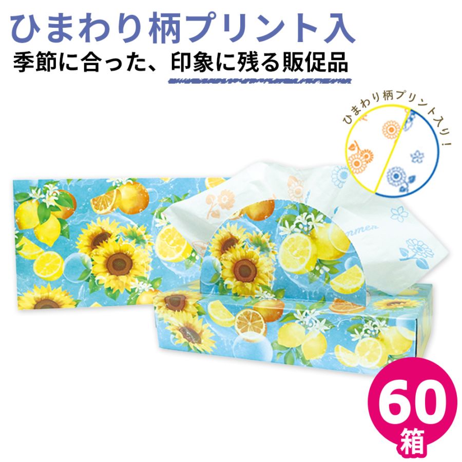 【会員様限定価格 4月21日09:59まで】ビタミンサマー 夏 プリント ティッシュペーパー 120組  × 60箱 20120156 [ギフト]