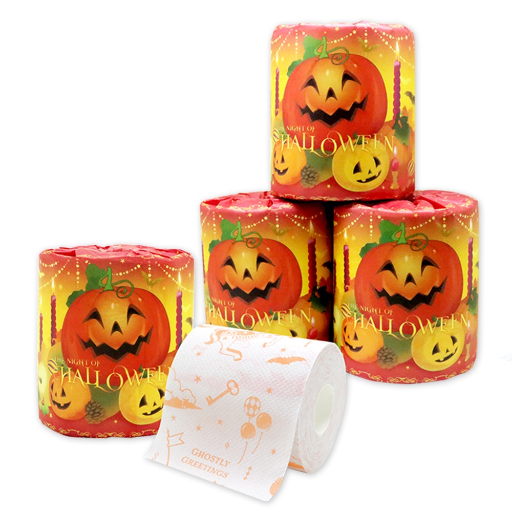 【会員様 先行価格 14日 09:59まで 】ハロウィン トイレットペーパー 27.5m 100個｜販促品 粗品 ノベルティ イベント 景品 日本製 2026 10055353 [ギフト]