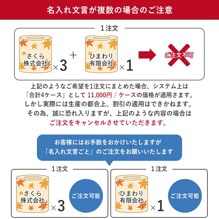 オリジナルプリントロール 紅葉デザイン（対応フォント：ADSそよかぜ） トイレットペーパー 100個単位 27.5m ダブル 芯あり 107mm幅 再生紙 10700003