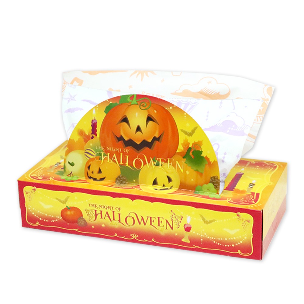 【会員様 先行価格 14日 09:59まで 】ハロウィン ティッシュペーパー ボックスティッシュ 120組 (240枚) 60個｜販促品 粗品 ノベルティ イベント 景品 日本製 2026 20120159 [ギフト]