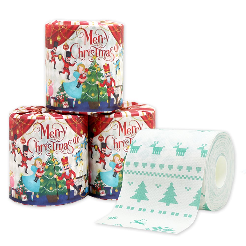 2025年 クリスマストイレットペーパー  100ロール 販促品 ノベルティ 10055333 [ギフト]