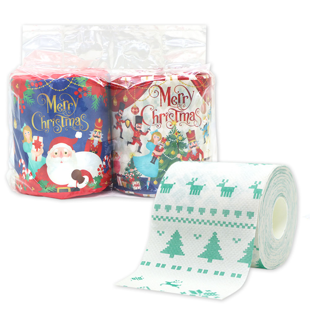 2025年 クリスマス トイレットペーパー ペアロール 50パック 販促品 ノベルティ 10055335 [ギフト]
