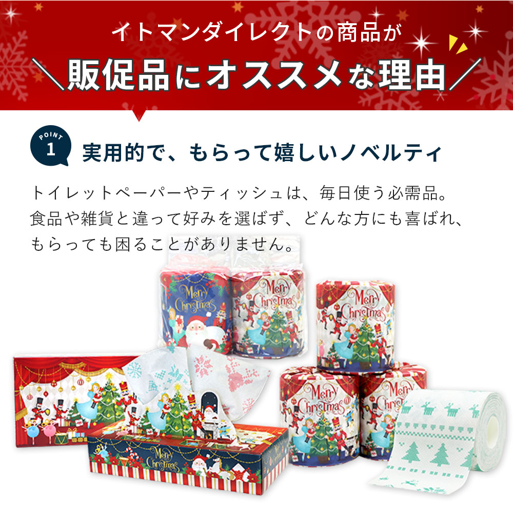 【生産中11/17以降再販予定】2025年 クリスマス ティッシュペーパー 60個 販促品 ノベルティ20120151 [ギフト]