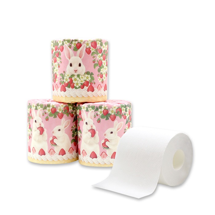 うさぎ トイレットペーパー ダブル うさケーキ 60ロール 27.5m 10055345 [ギフト]