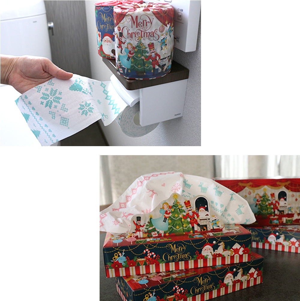 2025年 クリスマス ギフトセットトイレットペーパー ティッシュ 販促品 ノベルティ 10001159 [ギフト]