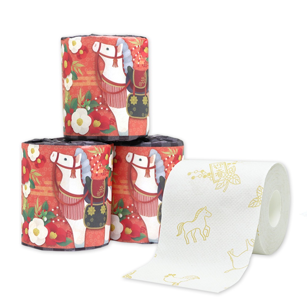2026年 干支 トイレットペーパー 1ロール 100個 午年 馬年 お歳暮 お年賀