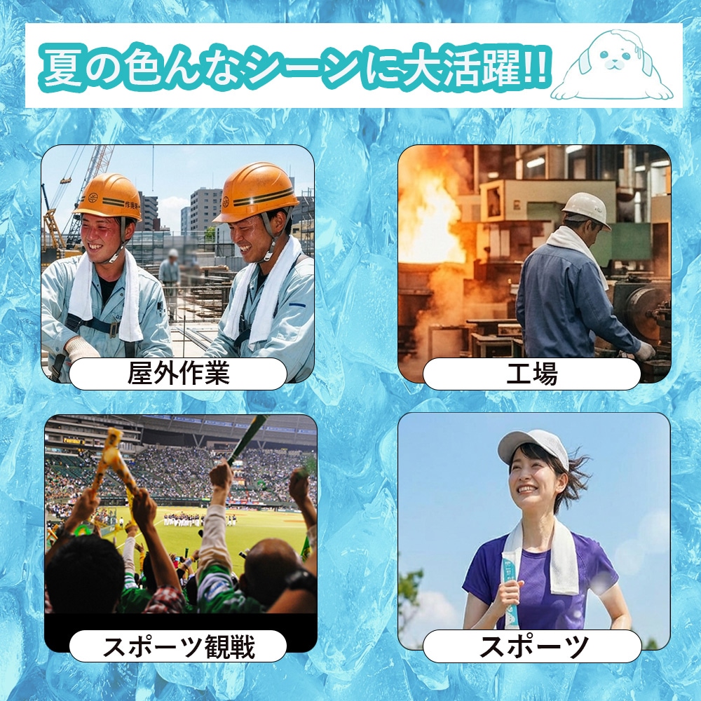 使い捨て冷感タオル まるで北極ネックタオル 20本 個包装 大判 クールタオル 首ひんやり 熱中症対策 夏用 アイスタオル 送料無料 69020001