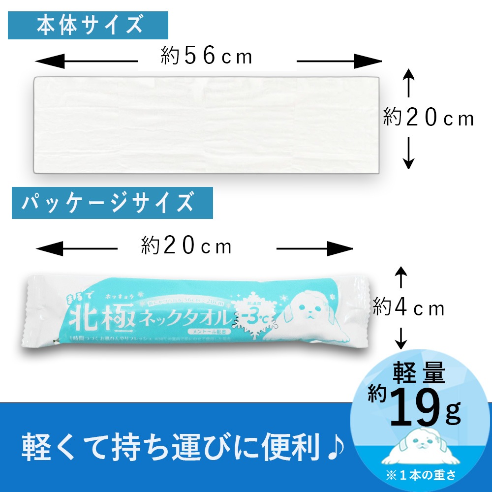 使い捨て冷感タオル まるで北極ネックタオル 20本 個包装 大判 クールタオル 首ひんやり 熱中症対策 夏用 アイスタオル 送料無料 69020001
