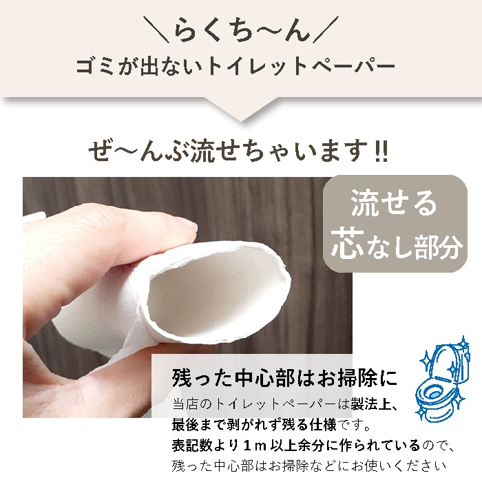 トイレットペーパー ダブル 100m 36ロール イッポ 芯なし スリム幅(107mm) 無包装 ミシン目あり 無香料 10200006[KS]