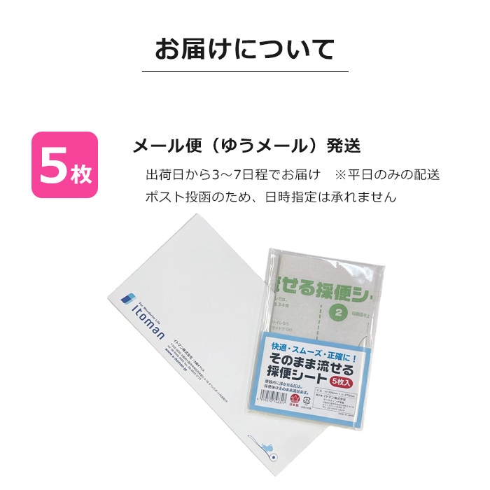 [リニューアル]  イトマンそのまま流せる採便シート5枚　66005503 送料無料 NP後払い・代金引換不可