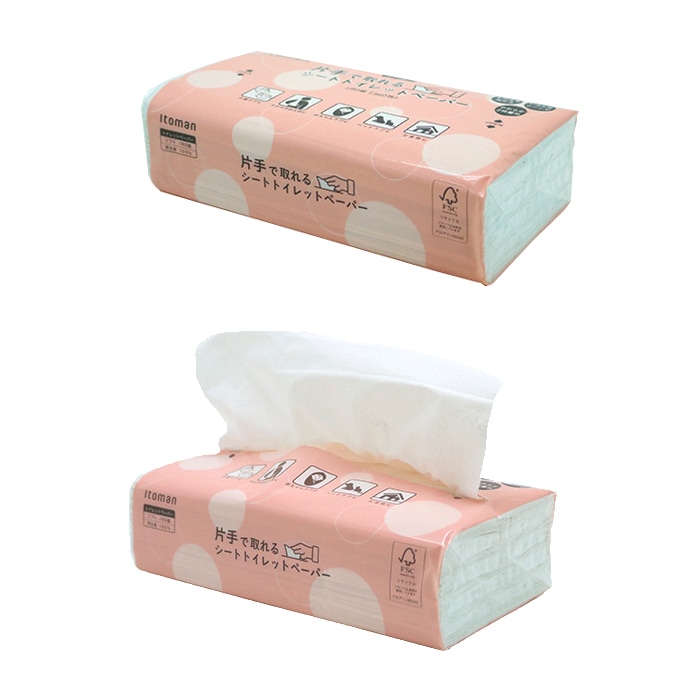 トイレットペーパー 片手で取れる 水解性 シート 180組(360枚) 40