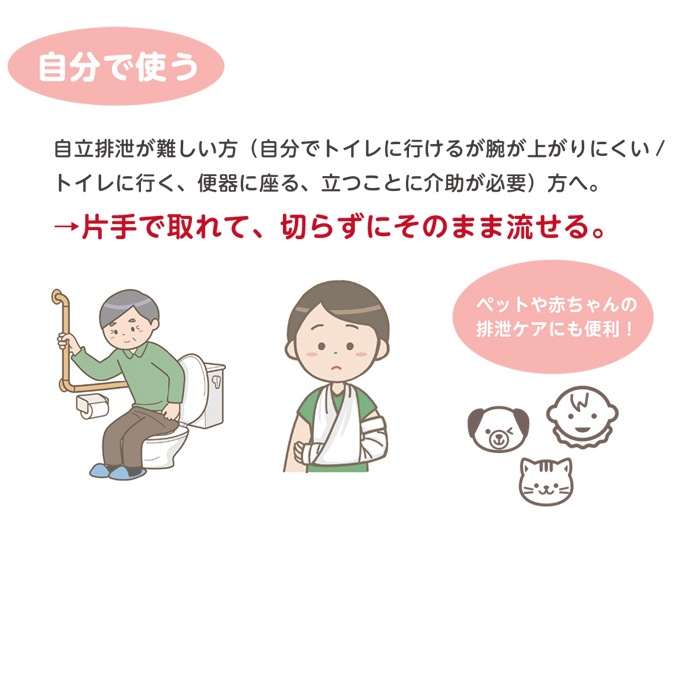 トイレットペーパー 片手で取れる 水解性 シート 180組(360枚) 40パック ここえみ10180009 日本製