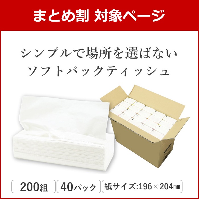【まとめ割対象】 ティッシュペーパー イットコ 詰め替え ティッシュ 200組　40個入 20200003 ソフトパック まとめ買い 日本製 [KS]