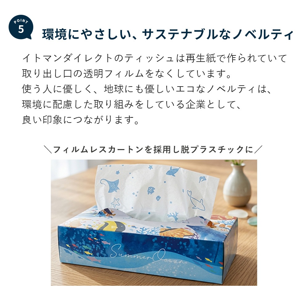 【会員様限定価格 4月21日09:59まで】サマーオーシャン 夏 プリント ティッシュペーパー 120組  × 60箱 20120157 [ギフト]