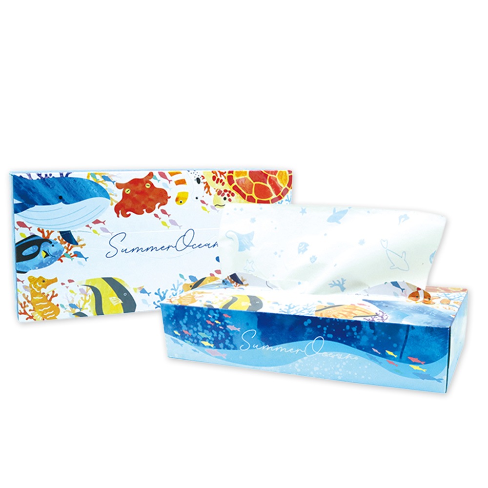 【会員様限定価格 4月21日09:59まで】サマーオーシャン 夏 プリント ティッシュペーパー 120組  × 60箱 20120157 [ギフト]