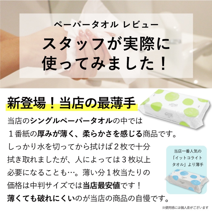 業務用ペーパータオル イットコ スーパーライトタオル 220×230mm