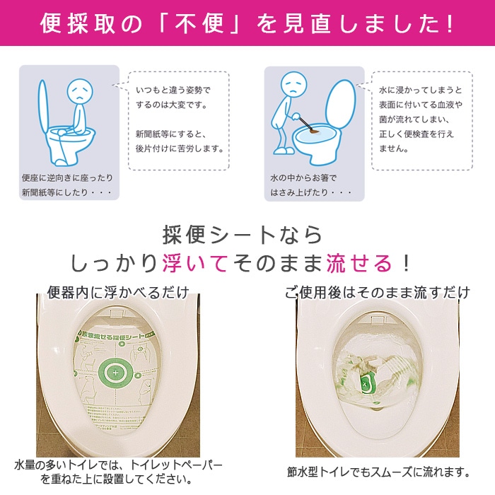 [リニューアル]  イトマンそのまま流せる採便シート100枚　66100503 送料無料 NP後払い・代金引換不可