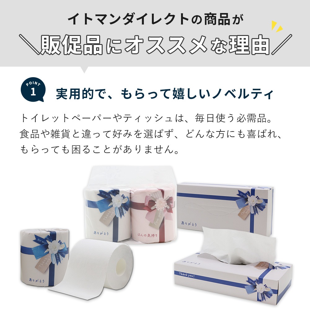 トイレットペーパー ダブル ありがとう お礼の気持ち 青リボン 60ロール入 27.5m 10055308 [ギフト][熨斗対応]