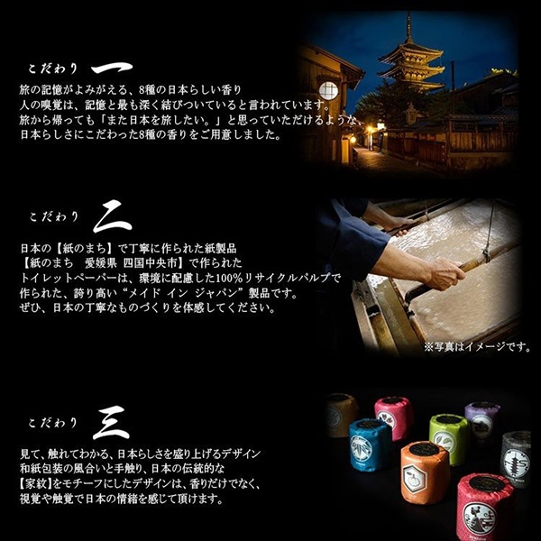 ギフトセット 8種の日本の香り ジャパンフィーリング トイレットペーパー ダブル 27.5m 10001059[ギフト][熨斗対応] 日本製 ノベルティ 実用的 引っ越し挨拶